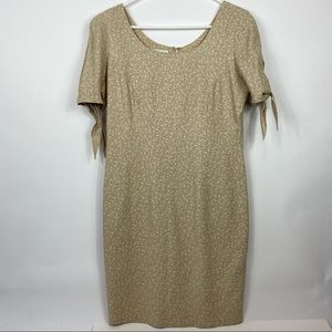 Santa Fe Jim Tremblay Vintage Women's Sheath Dress Size 6 Tan Floral Lined USA